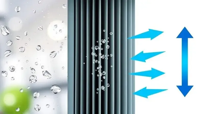 Imagem conceitual mostrando a diferença entre umidificador, purificador de ar e climatizador com símbolos visuais distintos.