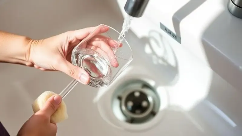 Mãos de uma pessoa lavando cuidadosamente um copo de cristal delicado em uma pia com uma esponja macia.
