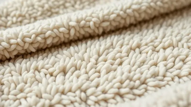 Close-up extremo de um tecido, mostrando as fibras finas e a textura densa que definem um cobertor de microfibra de qualidade.